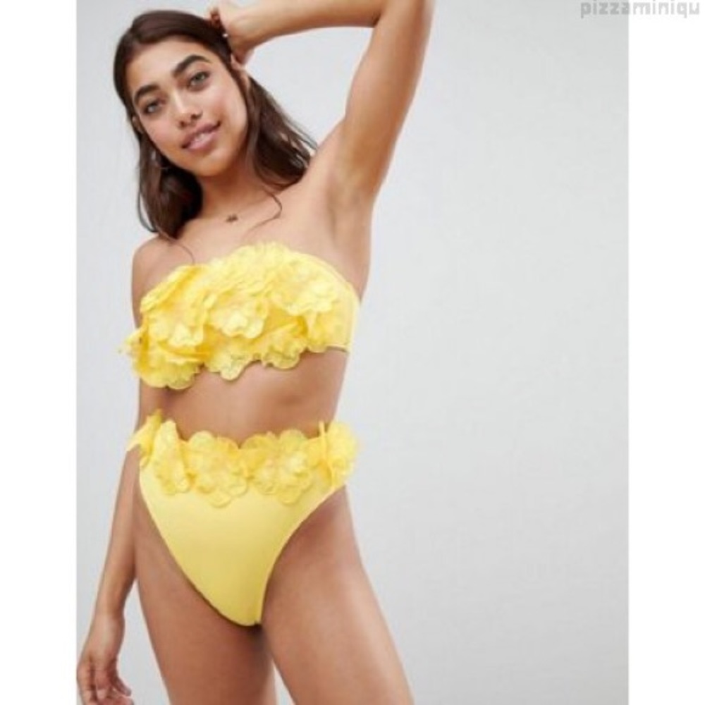 ASOS 3D Flower Bandeau Bikini
